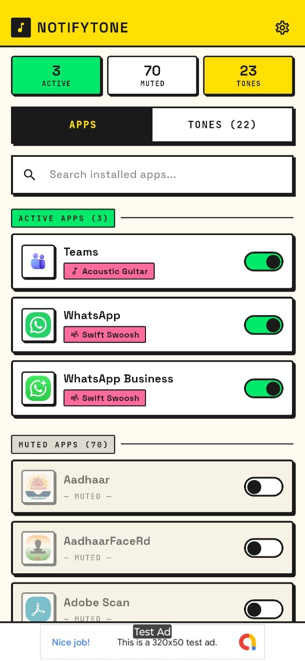 NotifyTone App Interface